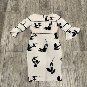 Print bell sleeve dress